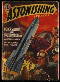 6y0296 ASTONISHING STORIES vol 2 no 1 pulp magazine October 1940 great Gabriel Mayorga cover art!