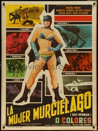 6y0377 BATWOMAN Mexican poster 1967 Maura Monti, great art of sexy superhero by Huseyin!