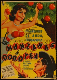 6y0385 LAS MANZANAS DE DOROTEA Mexican poster 1957 Maria Marques, Dorotea's Apples, ultra rare!