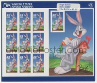 6y1384 BUGS BUNNY 5x7 stamp sheet 1997 the famous Looney Tunes cartoon, contains 10 stamps!