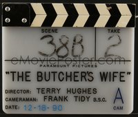 6y0007 BUTCHER'S WIFE clapperboard 1990 actually used during the making of the movie, includes 1sh!