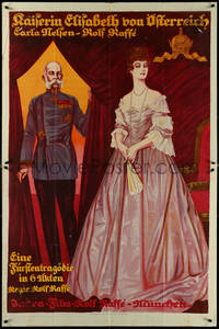 6y0050 KAISERIN ELISABETH VON OSTERREICH German 40x60 1921 art of Sissi & Franz Joseph I, ultra rare