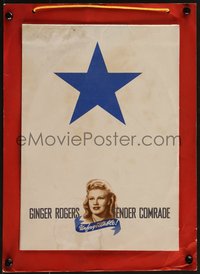 6y0246 TENDER COMRADE 11x15 promo display 1944 Ginger Rogers, Robert Ryan, different & ultra rare!