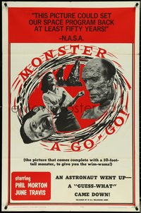 6y1214 MONSTER A GO-GO 1sh 1965 Herschell Gordon Lewis, wild images from bad sci-fi horror!