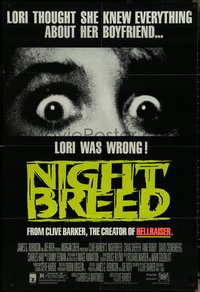 6y1230 NIGHTBREED 1sh 1990 Clive Barker, David Cronenberg, Craig Sheffer, Anne Bobby!