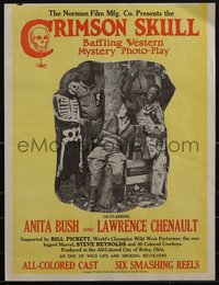 6y0041 CRIMSON SKULL pressbook 1921 colored cowboys Anita Bush & Lawrence Chenault, lost film!