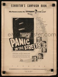 6y0463 PANIC IN THE STREETS pressbook 1950 Walter Jack Palance with gun, Elia Kazan film noir, rare!