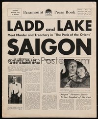 6y0045 SAIGON pressbook 1948 great images of Alan Ladd & sexy Veronica Lake, murder & treachery!