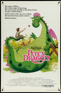 6y1248 PETE'S DRAGON 1sh R1984 Walt Disney, colorful art of cast headshots & dragon by Paul Wenzel!