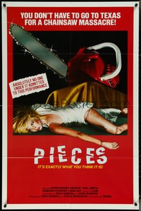 6y1249 PIECES 1sh 1983 Mil Gritos Tiene La Noche, chainsaw horror NOT in Texas, slasher art!