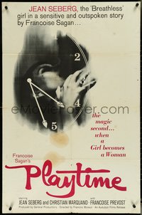 6y1251 PLAYTIME 1sh 1963 sexy Jean Seberg in the magic second when a girl becomes a woman!