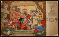 6y1399 SNOW WHITE & THE SEVEN DWARFS English postcard 1937 cool 3-D die-cut effect, ultra rare!