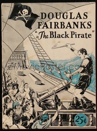 6y0330 BLACK PIRATE souvenir program book 1926 Douglas Fairbanks, with 12x18 trade ad, ultra rare!