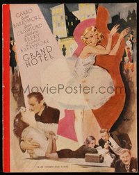 6y0332 GRAND HOTEL souvenir program book 1932 Garbo, John & Lionel Barrymore, Crawford, great art!