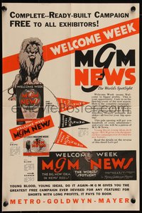 6y1390 MGM NEWS pressbook 1920s for newsreel series showing lots of posters & more, ultra rare!