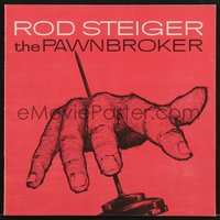 6y0284 PAWNBROKER English promo brochure 1965 Reeves design of Steiger's hand impaled, ultra rare!