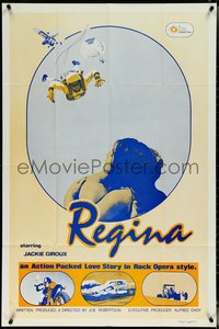 6y1267 REGINA 1sh 1975 Jacqueline Giroux, an action packed love story in rock opera style, rare!