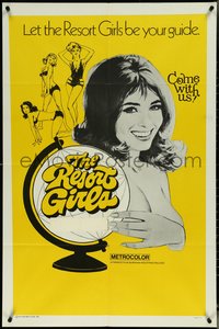 6y1268 RESORT GIRLS 1sh 1973 Sybil Danning, Astrid Frank, artwork of sexy women!