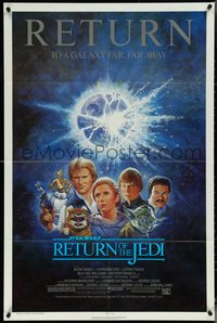 6y1271 RETURN OF THE JEDI NSS style 1sh R1985 George Lucas Mark Hamill, Harrison Ford!