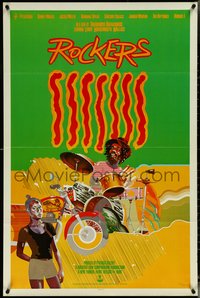 6y1275 ROCKERS 1sh 1980 Bunny Wailer, The Heptones, Peter Tosh, cool art of reggae drummer!