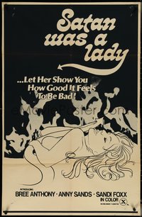 6y1283 SATAN WAS A LADY 1sh 1975 Doris Wishman, how good it feels, alternate b/w design, ultra rare!