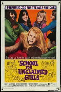 6y1285 SCHOOL FOR UNCLAIMED GIRLS 1sh 1973 a perfumed zoo for teenage she-cats!