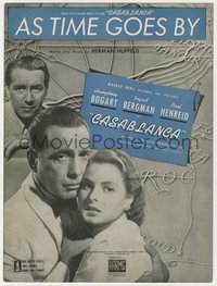 6y0263 CASABLANCA sheet music 1942 Humphrey Bogart, Ingrid Bergman, classic As Time Goes By!