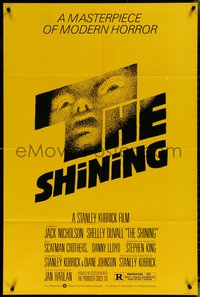 6y1296 SHINING studio style 1sh 1980 Stephen King & Stanley Kubrick, iconic art by Saul Bass!