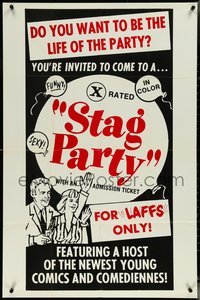 6y1311 STAG PARTY 1sh 1970s become the life of the party, for laffs only, the newest young comics!