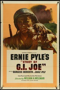 6y1316 STORY OF G.I. JOE 1sh 1945 art of Burgess Meredith as journalist Ernie Pyle, Wellman!