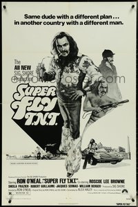 6y1322 SUPER FLY T.N.T. 1sh 1973 great b/w artwork of Ron O'Neal holding dynamite by Craig!