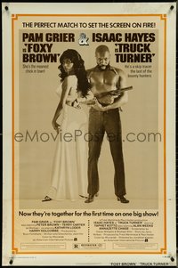 6y1354 TRUCK TURNER/FOXY BROWN 1sh 1974 blaxploitation double-bill, Pam Grier & Isaac Hayes!