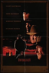 6y1358 UNFORGIVEN 1sh 1992 Clint Eastwood, Gene Hackman, Richard Harris, Morgan Freeman!