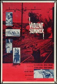 6y1364 VIOLENT SUMMER 1sh 1961 Estate Violenta, Trintignant & Eleonora Rossi-Drago, ultra rare!