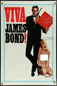 6y1366 VIVA JAMES BOND int'l 1sh 1970 artwork of Sean Connery & sexy blonde in see-through outfit!