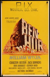 6y0194 BEN-HUR WC 1960 Charlton Heston, William Wyler classic epic, Smith chariot & title art!