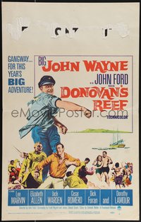 6y0199 DONOVAN'S REEF WC 1963 great art of punching sailor John Wayne, directed by John Ford!