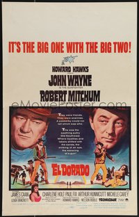 6y0201 EL DORADO WC 1967 John Wayne, Robert Mitchum, Howard Hawks, big 1 with the big 2, ultra rare!