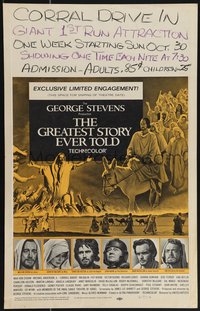 6y0206 GREATEST STORY EVER TOLD WC 1965 Max von Sydow as Jesus, exclusive limited engagement!