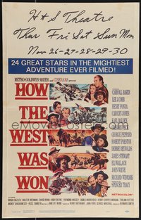 6y0214 HOW THE WEST WAS WON WC 1964 John Ford epic, Debbie Reynolds, Gregory Peck & all-star cast!