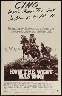 6y0213 HOW THE WEST WAS WON WC R1970 John Ford epic, Debbie Reynolds, Gregory Peck & all-star cast!