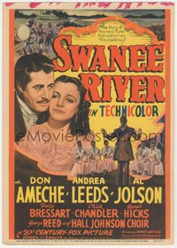 6y0276 SWANEE RIVER mini WC 1939 Ameche as Foster, Andrea Leeds, blackface Al Jolson, ultra rare!