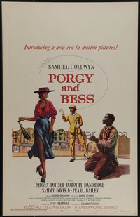 6y0227 PORGY & BESS WC 1959 art of Sidney Poitier, Dorothy Dandridge & Sammy Davis Jr., Preminger!