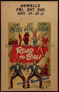 6y0011 ROAD TO BALI signed WC 1952 by Dorothy Lamour, great image with Bing Crosby & Bob Hope!