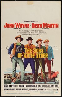 6y0235 SONS OF KATIE ELDER WC 1965 line up of John Wayne, Dean Martin & more + Martha Hyer!