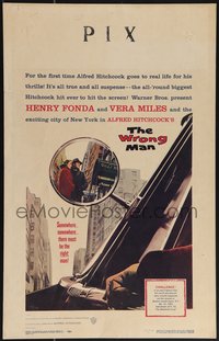 6y0243 WRONG MAN WC 1957 Henry Fonda, Vera Miles, Alfred Hitchcock, cool rear view mirror art!