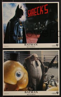 6y1511 BATMAN RETURNS 8 8x10 mini LCs 1992 Michael Keaton, Michelle Pfeiffer, DeVito, Tim Burton!