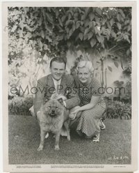 6y1611 JAMES CAGNEY 8x10.25 still 1934 with his wife & their Chow-Chow dog, making Frisco Kid!