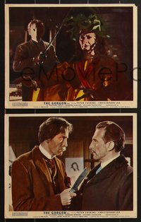 6y1469 GORGON 8 color English FOH LCs 1964 Peter Cushing, Terence Fisher directed Hammer horror!