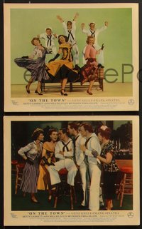 6y1474 ON THE TOWN 8 color English FOH LCs 1949 Gene Kelly, Frank Sinatra, sexy Ann Miller's legs!